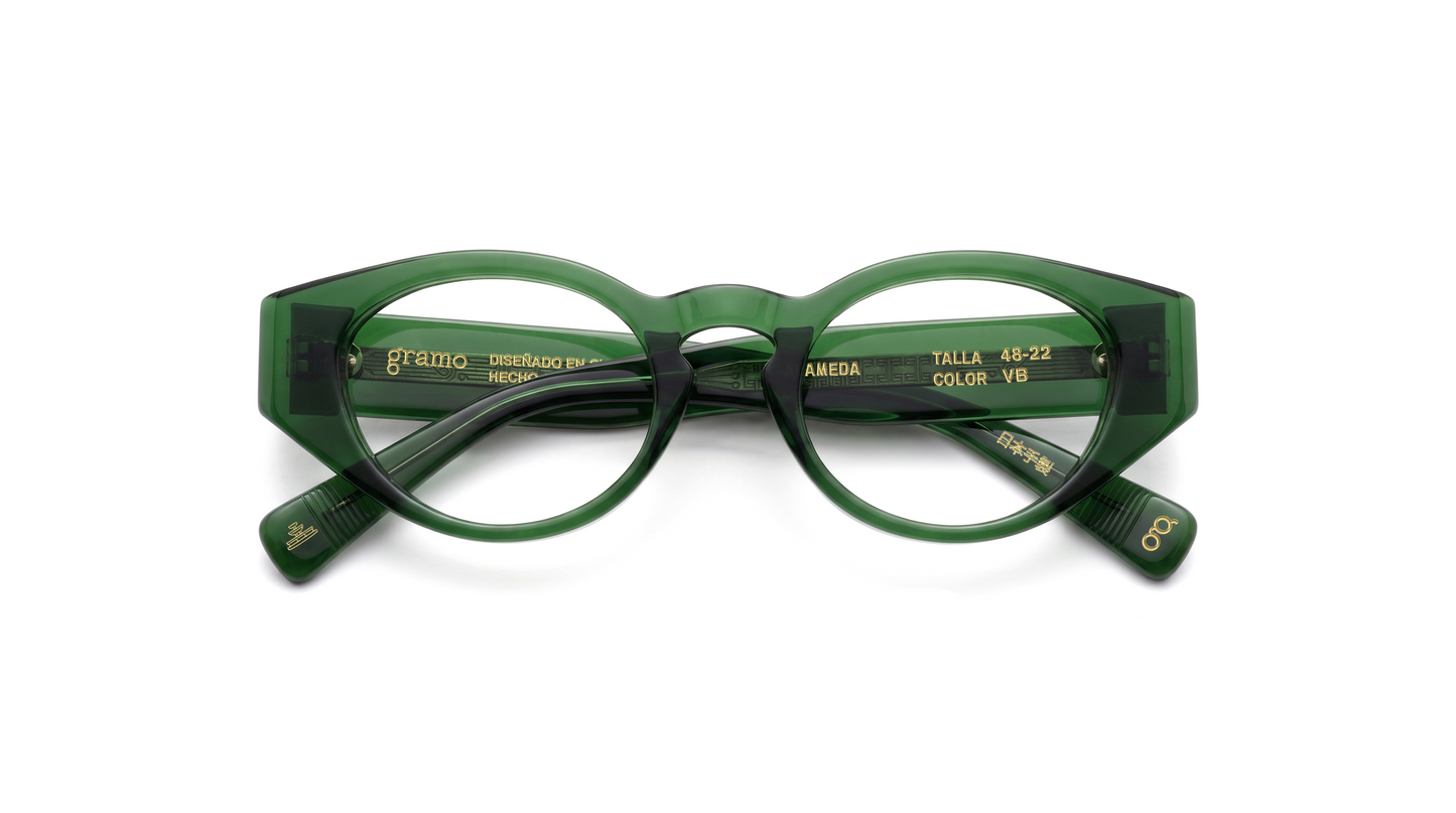 Alameda color Verde Brillante, armazón oftálmico de acetato Gramo